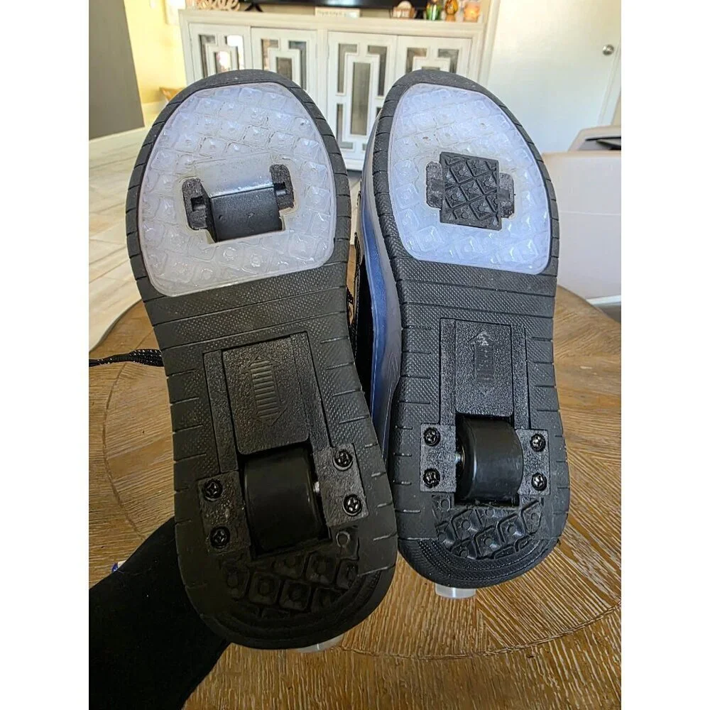 Big Kids Black Ainvlenan Light-Up Roller Sneakers‎ Skates, EU Size 35, US 4.5 B2